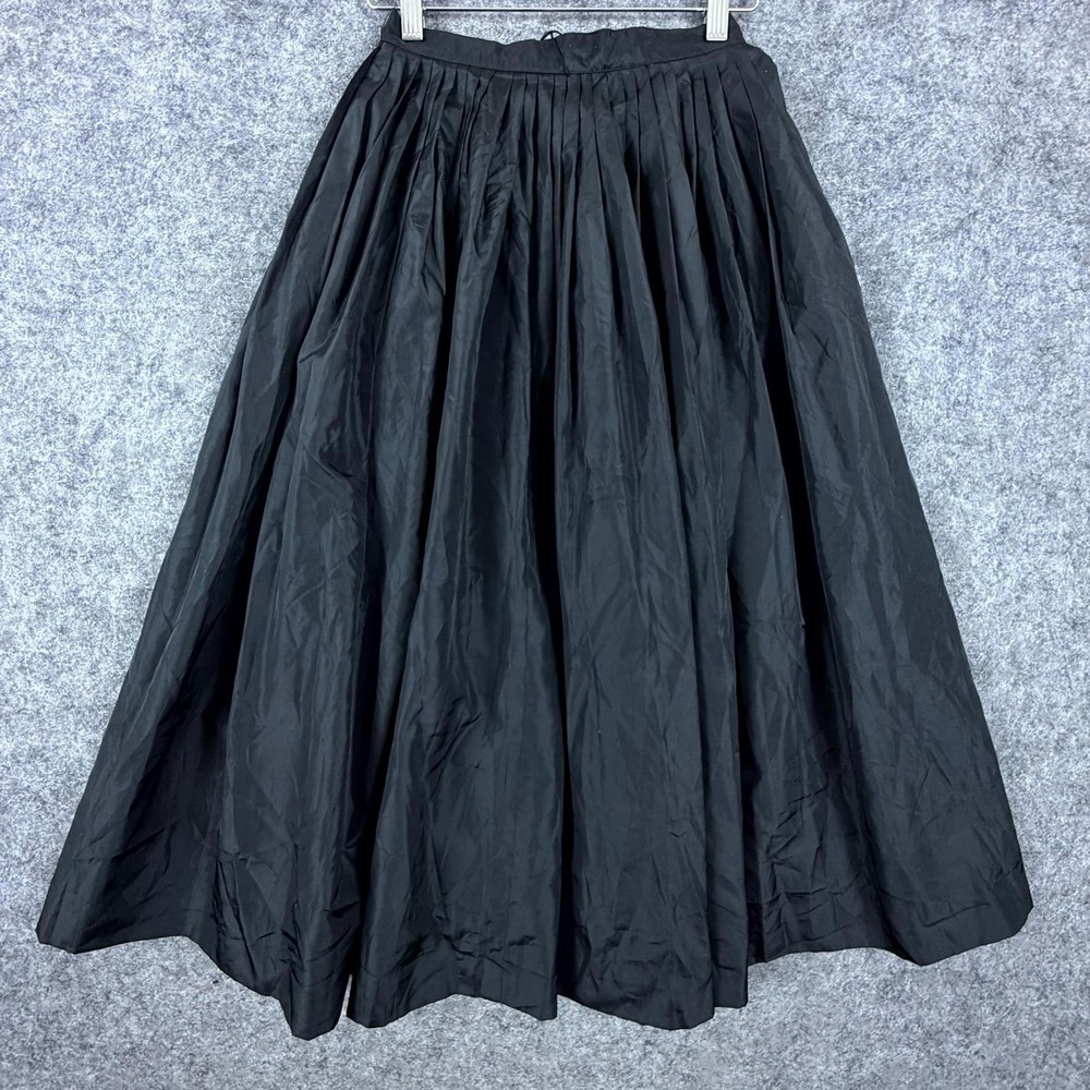 Vintage Evan-Picone Caine Twirl Skirt Womens 4 Black Pleated Formal Goth Glam